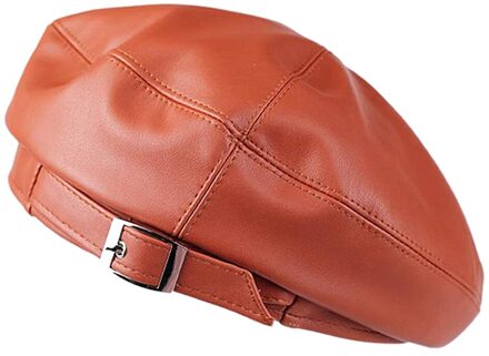 Dames Pu Leather Casual Baret Hoeden Mode Lederen Franse Kunstenaar Beret Hoeden Voor Vrouwen Meisjes Herfst En Winter Zachte Baretten CO