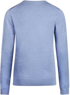 Dames Pullover V-hals Merinowol Mid Blauw - L,XL,XXL