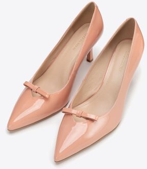 Dames Pumps met Puntige Neus van Lakleer, Roze, Natuurlijk Leer