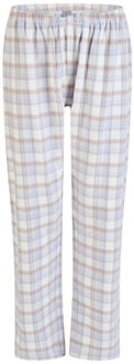 Dames pyjama set flanel lang met knoopsluiting blauw/wit geruit - maat M Veelkleurig