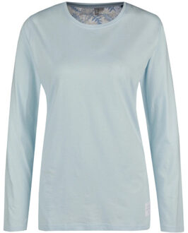 Dames pyjama set jersey katoen gebloemd Lichtblauw