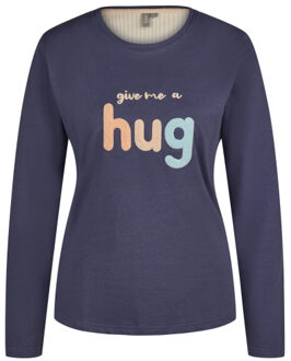 Dames pyjama set jersey katoen hug Blauw - XL