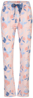 Dames pyjama set lang blauw/roze gebloemd Veelkleurig