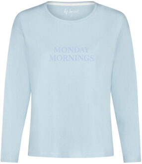 Dames pyjama set lang blauw/wit gebloemd - maat XXL Veelkleurig