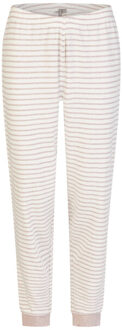 Dames pyjama set lang interlock roze/wit gestreept Veelkleurig