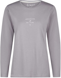 Dames pyjama set lang jersey katoen gestreept - maat XXL Grijs