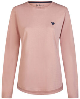 Dames pyjama set lang katoen roze/donkerblauw norwegian jacquard print Veelkleurig - XXL