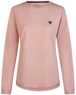 Dames pyjama set lang katoen roze/donkerblauw norwegian jacquard print Veelkleurig