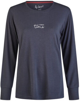 Dames pyjama set lang modal/bamboe viscose donkerblauw/bordeaux rood gebloemd Veelkleurig - XXL