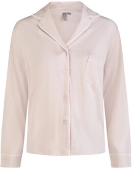 Dames pyjama set lang modal met knoopsluiting Roze - XXL