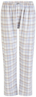 Dames pyjamabroek flanel geruit blauw/wit - maat S Veelkleurig