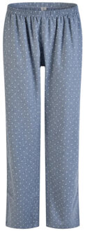 Dames pyjamabroek flanel gestipt Blauw - S