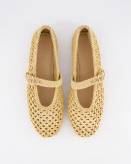 Dames raffia ballerina - maat 38 Beige