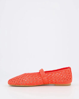 Dames raffia ballerina - maat 39 Rood