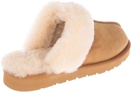 Dames Raven Koe Suède Slippers (Chestnut) - maat Kastanjebruin