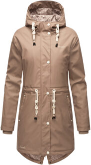 dames regenjas Flower of Ocean – Waterdicht & Trendy Beige