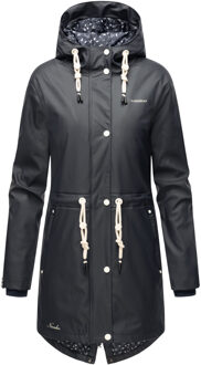 dames regenjas Flower of Ocean – Waterdicht & Trendy Blauw - S