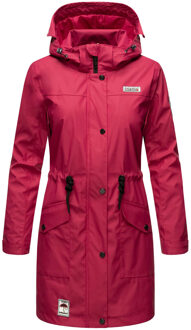 Dames Regenmantel Deike – Waterafstotend met Afneembare Capuchon Rood - L