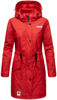 Dames Regenmantel Deike – Waterafstotend met Afneembare Capuchon Rood - S