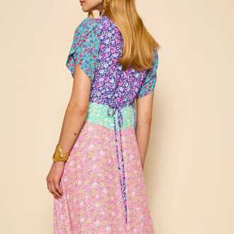 Dames RIXO Novara Midi Dress in Multi kleur - maat Veelkleurig
