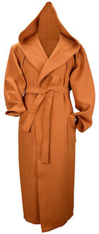 Dames robezz wafel ochtendjas met capuchon - maat 4XL Bruin