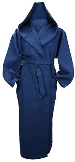 Dames robezz wafel ochtendjas met capuchon - maat XXXL Zwart