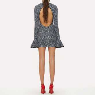 Dames ROTATE Birger Christensen Mini Paillettenjurk in Blue Multi Blauw Multi - EU 40 / UK 12