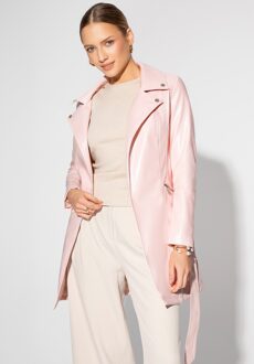 Dames Roze Kunstleren Jas - maat L