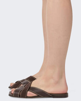 Dames sand.cuoio flat 99l fasce incr Bruin - 39