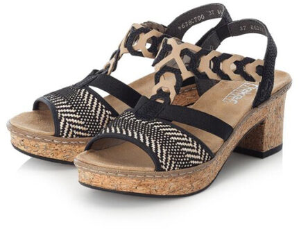 dames sandaal - Zwart bruin - Maat 37