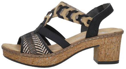 dames sandaal - Zwart bruin - Maat 42