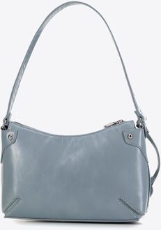 Dames schoudertas met klinknagels, blauw, eco-leer - One Size