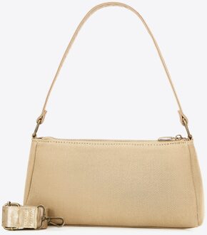 Dames Schoudertas met Zakken Beige Katoen