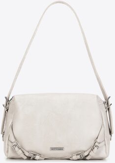 Dames schoudertas van eco-leer, wit - One Size