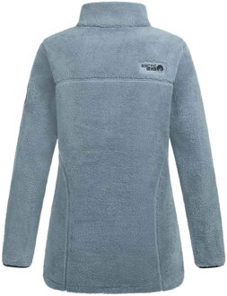 Dames Sherpa Fleecejas – Warme Outdoorjas met Rits Dusty Blue - maat L Blauw