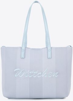 Dames shopper met eco-leren elementen, blauw - maat