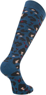 Dames skisokken met dierenprint Blauw - 39-42