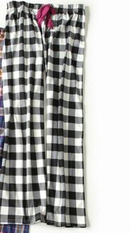 Dames Slaap Broek Broek Katoen Vrouw Lounge Slaap Bodems zwart / L