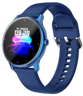 Dames Smart Horloge IP68 Waterdichte Fitness Tracker Hartslagmeter Full Screen Smart Horloge Voor Xiaomi Android Ios Silicone blauw