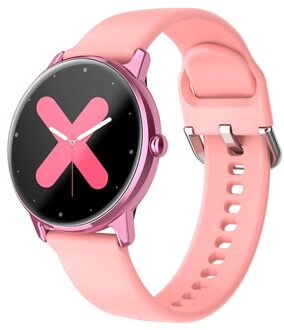Dames Smart Horloge IP68 Waterdichte Fitness Tracker Hartslagmeter Full Screen Smart Horloge Voor Xiaomi Android Ios Silicone roze