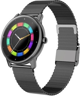 Dames Smart Horloge IP68 Waterdichte Fitness Tracker Hartslagmeter Full Screen Smart Horloge Voor Xiaomi Android Ios staal zwart
