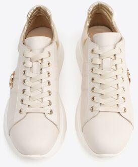 Dames sneakers van natuurleer, beige - maat EU 38