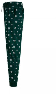 Dames snowflake cuffed lounge pants Groen - XXL