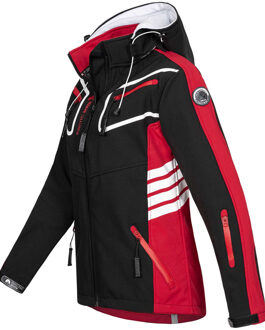 Dames Softshell Jas Zwart-Rood