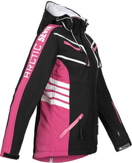 Dames Softshell Jas Zwart-Roze