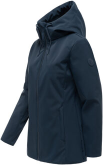 dames softshell tussenjas Minaa met capuchon Blauw - XL