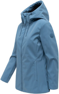 dames softshell tussenjas Minaa met capuchon Blauw