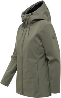 dames softshell tussenjas Minaa met capuchon Groen - XL
