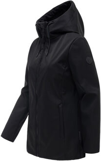 dames softshell tussenjas Minaa met capuchon Zwart - XL