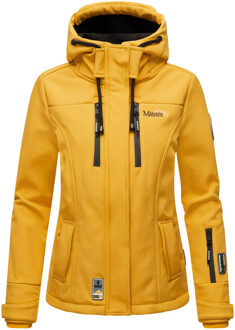 dames softshelljas – Kleine Zicke, warm met capuchon & fleecevoering - maat 2XL Geel